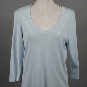 Gap 3/4 Sleeve T-Shirt Blue Large